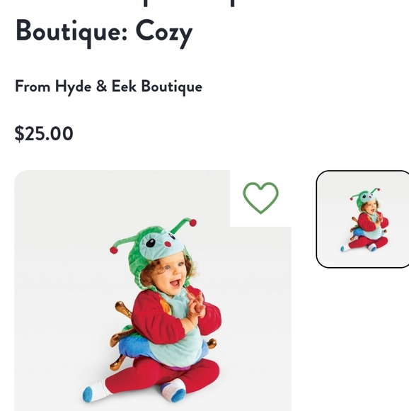 HYDE & EEK INFANT CATERPILLAR COSTUME SZ 6-12 MONTHS - Picture 6 of 16